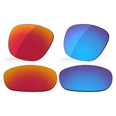 Imagem de LenzReborn Lente polarizada de substituição para óculos de sol Oakley Enduro OO9223 - vermelho fogo + azul gelo