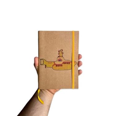 Imagem de Sketchbook Caderno The Beatles Submarino Amarelo com Elástico e Marca Página Aquarela (G (14x20cm), Branco 240g 60 Páginas)