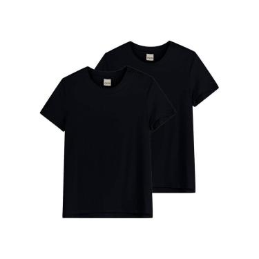 Imagem de Kit com 2 Camisetas Feminina Enfim 1000058544 Preto-Feminino