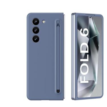 Imagem de Para Samsung Galaxy Fold 6 5G Capa com caneta Stylus colorida Capa ultrafina para slot de caneta para Z Fold4 Fold3 Fold5 Shell, azul com caneta azul, para Samsung Z Fold 5