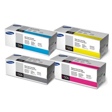Imagem de Kit 4 Toner CLT-506L P/ Impressora Samsung 6260 680 BK+C+Y+M
