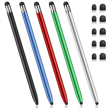 Imagem de Canetas Stylus para telas sensíveis ao toque, pacote com 5 canetas Stylus para iPad, iPhone, Android, Chromebook e mais dispositivos capacitivos com tela sensível ao toque, alta sensibilidade e