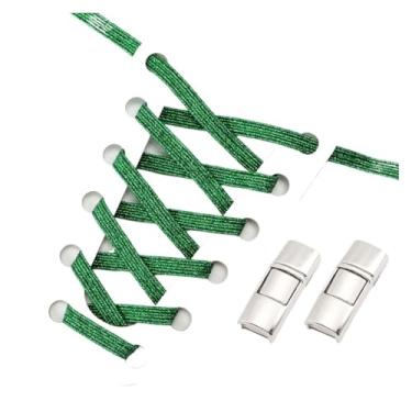 Imagem de Elastic Shoelaces Sneakers Fashion Mix And Match Colors Quick Shoelaces Suitable For All Shoes(Green)