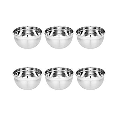 Imagem de Kit 6 Tigela Bowl Aço Inox Profissional 14 x 7cm Multiuso Utensilio Preparacao Cozinha