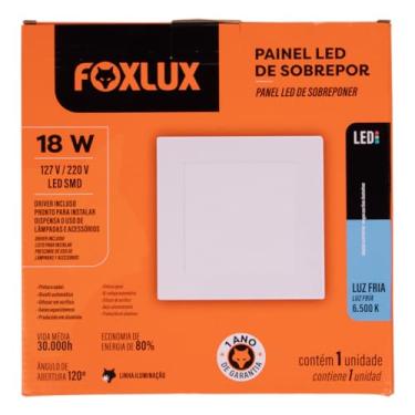 Imagem de Foxlux Painel LED Quadrado Sobrepor 18W 6500K Biv