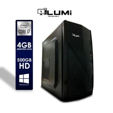 Imagem de Computador PC Intel Core i7 4GB HD de 500GB Windows 10 - Lumitec - BRX