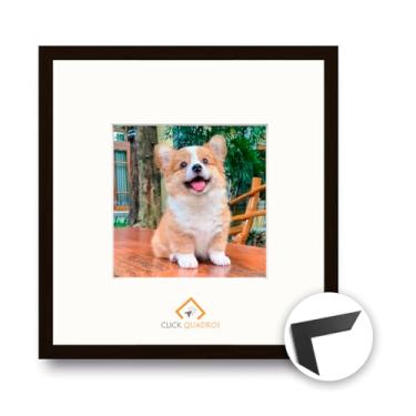 Imagem de Moldura para Arte 15x15 cm Quadro Porta Retrato Com Borda Branca Paspatur