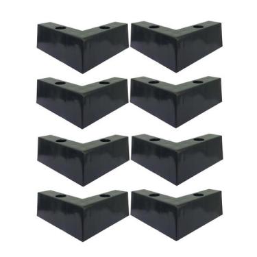 Imagem de Pé Cantoneira Canto Preto Plástico Sofá Puff Poltrona - Jthome, 8