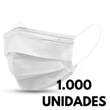 Imagem de 1000 Mascara Descartavel Branca Tnt Tripla Clips Nasal - Aradesc