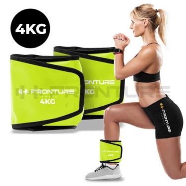 Imagem de Par de Caneleira Peso 4Kg VERDE Treino pernas Treinar em Casa Academia