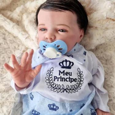Imagem de Bebe Reborn Boneco Realista Com Enxoval Príncipe - Mundo Azul e Rosa