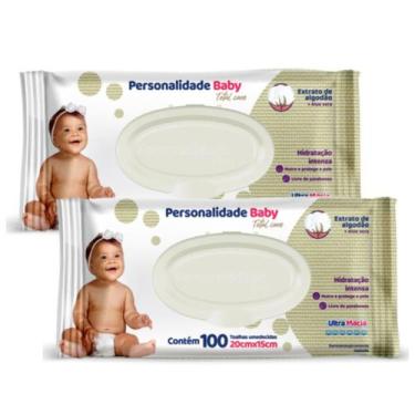 Imagem de Kit 200 toalhas umedecidas personalidade baby total care 20 cm x 15 cm