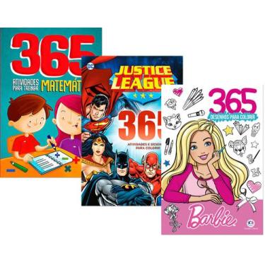 Imagem de Kit 365 Atividades Matemática Liga d Justiça Barbie Colorir