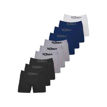 Imagem de Kit com 10 Cuecas Boxer Zorba 781, Azul marinho, M