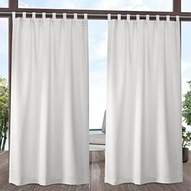 Imagem de Exclusive Home Curtains Par de painel de cortina superior liso para ambientes internos/externos, 137 x 213 cm, baunilha
