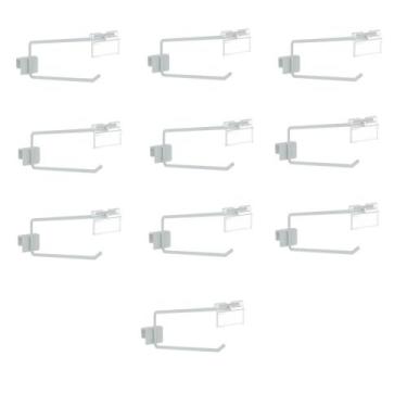 Imagem de Gancheira Simples Amapa Com Porta Etiqueta 25Cm Branco Kit10 - Amapá