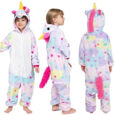 Imagem de Pijama Unicórnio Roupa Fantasia Macacão Infantil C/ Capuz  - DM, G