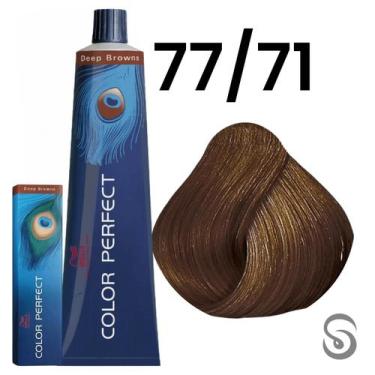 Imagem de Wella Perfect Color 77/71 Louro Médio Intenso Marrom Acizentado Deep B