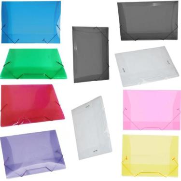 Imagem de Kit 10 Pastas Aba Elástico Mini Pequena 18x24,5cm ACP, Cores Sortidas 