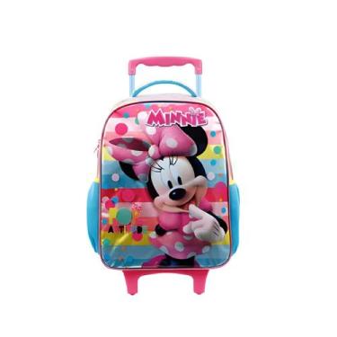 Imagem de Mochila Rodinha Minnie Mouse Bolsa Escolar Rosa Infantil - Xeryus, Ros