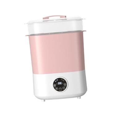 Imagem de menolana Aquecedor de mamadeira para alimentação de bebês, esterilizador e secador elétrico de mamadeiras a vapor, aquecedor de mamadeiras para bomba de carro, Rosa Branco