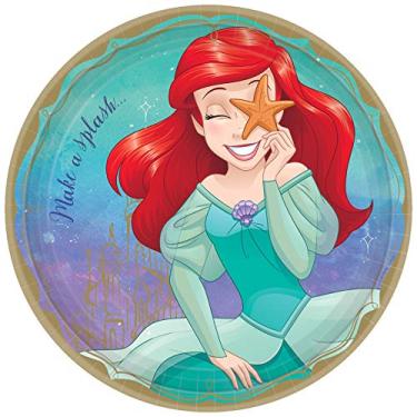 Imagem de "Disney Princess" Ariel Round Party Paper Plates 9", 8 Ct.