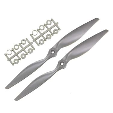 Imagem de TOP-VIGOR 2pcs CW RC Propellers 1170 11 x 7 Inch 2-Vane RC Vehicle Propellers Replacement for RC Airplane with Adapter Rings Nylon Gray