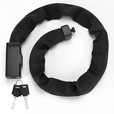 Imagem de ROCKBROS Cadeado de corrente de bicicleta 1 m Cadeado de corrente de motocicleta resistente 8 mm de espessura bloqueio de segurança anti-roubo com 2 chaves para bicicleta elétrica de estrada de