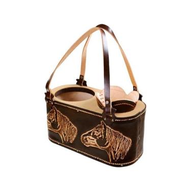 Imagem de Suporte Para Chimarrão Em Couro Moisés Cuia Garrafa Promate