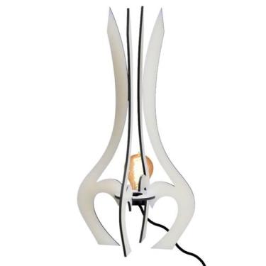 Imagem de Luminária de Chão MDF PALACE - CORALISA, BRANCO, 60x30cm