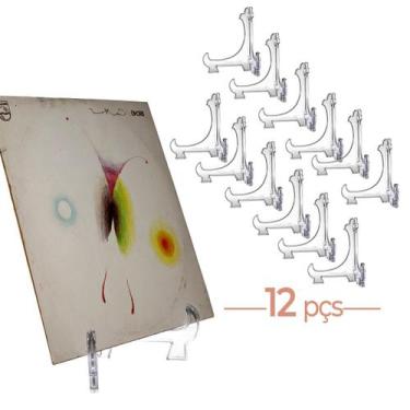Imagem de Kit 12 Peças Suporte P/ Pratos Acrílico Transparente 20cm
