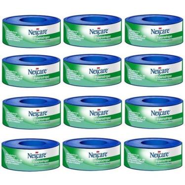 Imagem de Kit 12 Esparadrapo Impermeavel Branco Nexcare 12MM X 3M