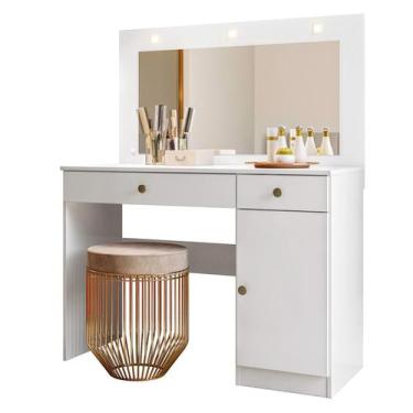 Imagem de Cômoda Camarim Bella 110cm 1 Porta com Espelho e Luminárias de LED Bra