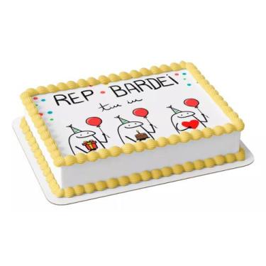 Imagem de Papel arroz comestível para bolo aniversário festa comemoração flork b