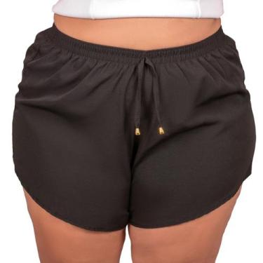 Imagem de Short Feminino De Praia Piscina Plus Size Bermudas Tactel Com Elastano