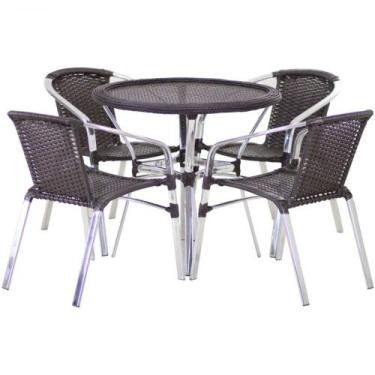 Imagem de Conjunto Cadeiras Floripa e Mesa com Tampo Tramado Área Externa Piscin
