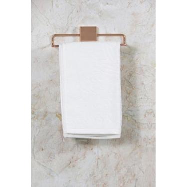 Imagem de Suporte Porta Toalha Rosto Mão Adesivo 3M autocolante Toalheiro Banhei