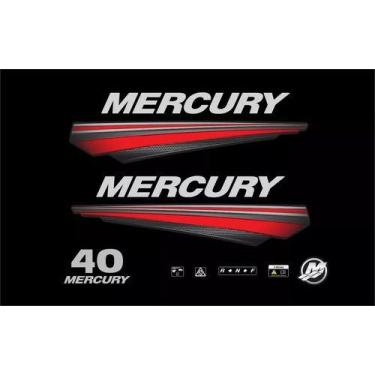 Imagem de Kit Faixa Adesivo Motor Mercury 40 Hp Modelo Novo - SPTS