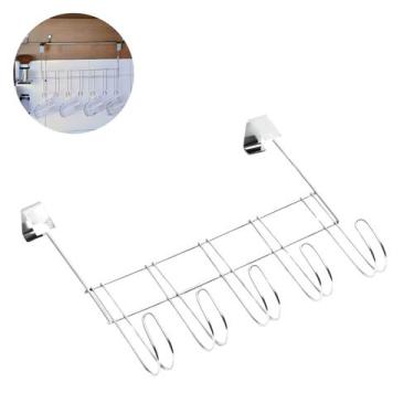 Imagem de Cabide para roupas e toalhas em inox resistente 5 ganchos  - Dasshaus 