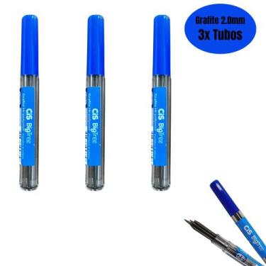 Imagem de Kit 03 Grafite 2.0mm 2B Grosso Big Tree Tubo c/ 6 Minas CIS - CIS 