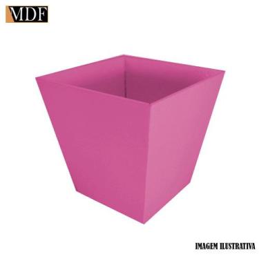 Imagem de Kit 25 Cachepot Liso Borda Reta 13,5x13,5 Mdf Madeira Pintado - ATACAD