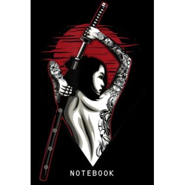 Imagem de Anime Female Samurai Warrior With Samurai Swords Journal Notebook: College Ruled Lined 6"x9" - 120 Pages, Cute Kawaii Anime Journal Or Notepad For Sketching And Writing, Gift For All Anime Lovers