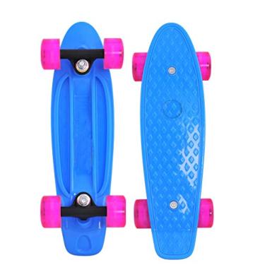 Imagem de CyBoard Mini cruiser board de skate completo de 43,7 cm x 12,7 cm com roda de poliuretano de alto salto (azul)