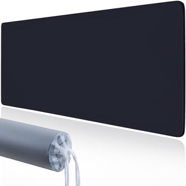 Imagem de Armindou Tapetes de mouse grandes para mesa de jogos, GG, 81,5 x 29 cm, tapete de mesa de computador para teclado e mouse de mesa de escritório, tapetes de teclado pretos para mesa, base de borracha