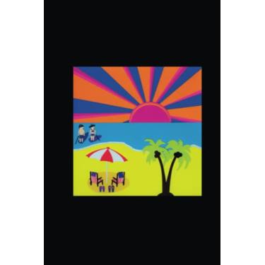 Imagem de SUNSET ISLAND Notebook: GRAPH paper, 120 page 6”x9” drafting quad ruled grid composition 4x4 squares per inch, with POP ART cover for school, college, ... people who measure, draw to scale: Geniuses