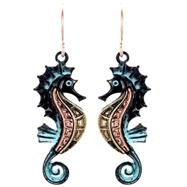Imagem de DianaL Brincos de polvo com gancho de peixe e acabamento de cobre patina caixa de presente incluída