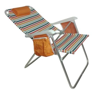 Imagem de Cadeira de Praia e Camping Dobrável Assento Alto Aluminio Capri