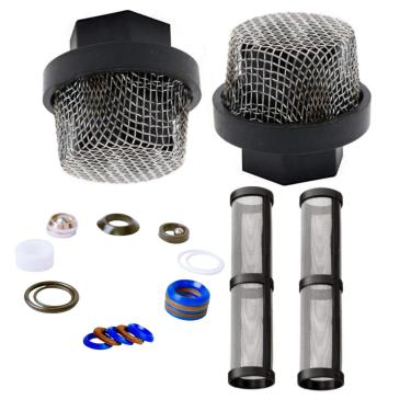 Imagem de TALSWIF(1+2+2Pk) 244194 Kit de Reparo de Bomba e Tela de Filtro de Entrada 246385 de 7/8 Pol. e Kit de Substituição de Filtro de Coletor de Bomba 246384 para Pulverizador de Tinta (, Preto)