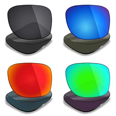 Imagem de Mryok 4 pares de lentes polarizadas de reposição para óculos de sol Costa Del Mar Cocos - preto furtivo/vermelho fogo/azul gelo/verde esmeralda