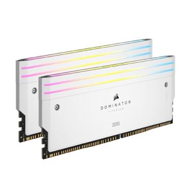 Imagem de CORSAIR Kit de Aprimoramento de Luz Dominator Titanium DDR5 RGB - 2 Módulos - Branco - Compatível com a maioria das placas-mãe Intel e AMD DDR5